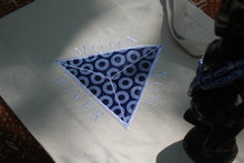 Load image into Gallery viewer, Embroidered Blue MSR African Print Tote Bag
