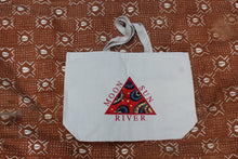 Load image into Gallery viewer, Embroidered Red MSR African Print Tote Bag
