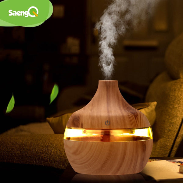 Wood Grain Electric Humidifier Essential Aroma Oil Diffuser
