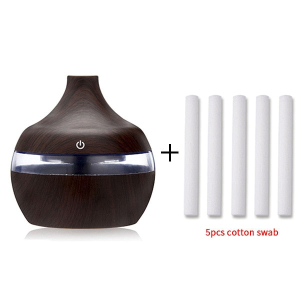 Wood Grain Electric Humidifier Essential Aroma Oil Diffuser