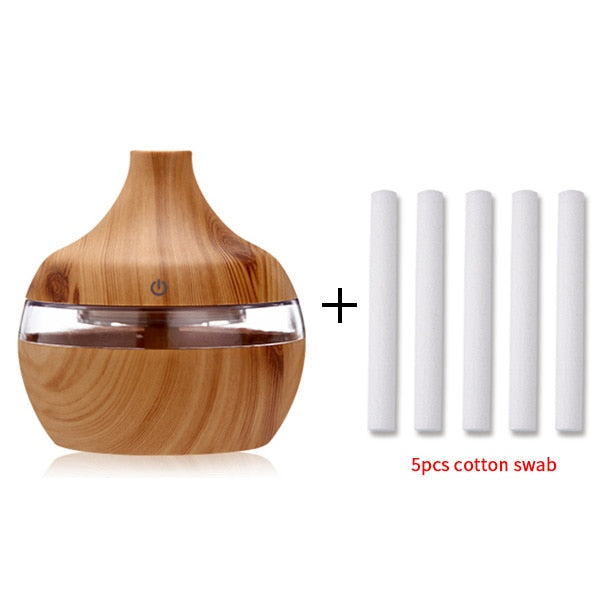 Wood Grain Electric Humidifier Essential Aroma Oil Diffuser