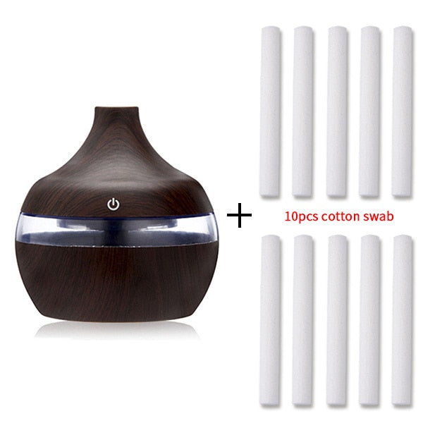 Wood Grain Electric Humidifier Essential Aroma Oil Diffuser